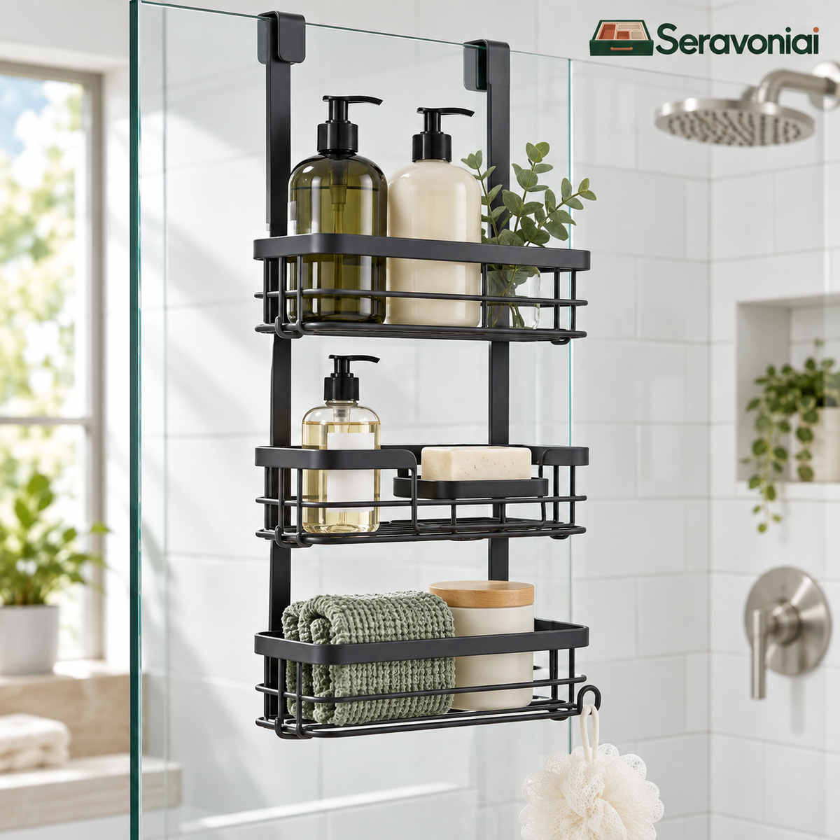 3-Tier Hanging Shower Caddy Organizer