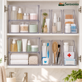 Clear Bathroom Cabinet Organizer Bin Set