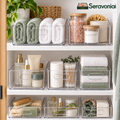 Clear Bathroom Shelf Organizer Bin Set