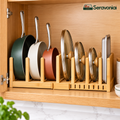 Expandable Bamboo Pot & Pan Organizer Rack